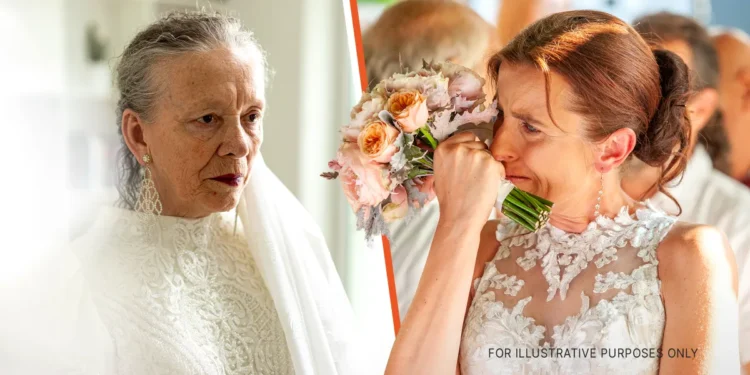 Senior woman in a wedding dress | Young bride crying | Source: Getty Images
