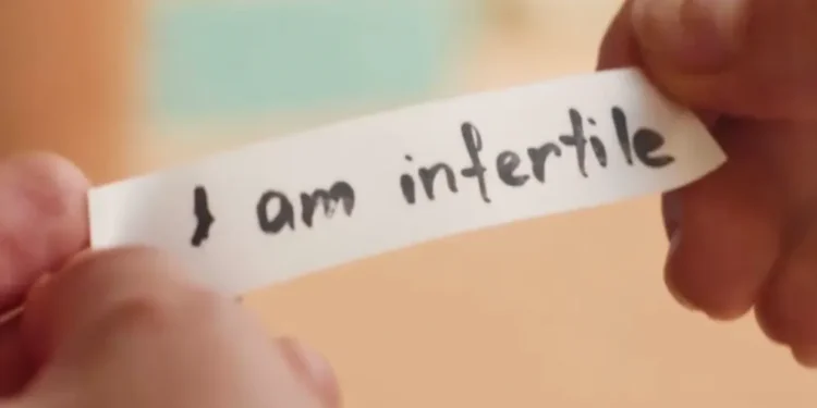 Woman holds a note 'I am infertile' | Source: AmoMama